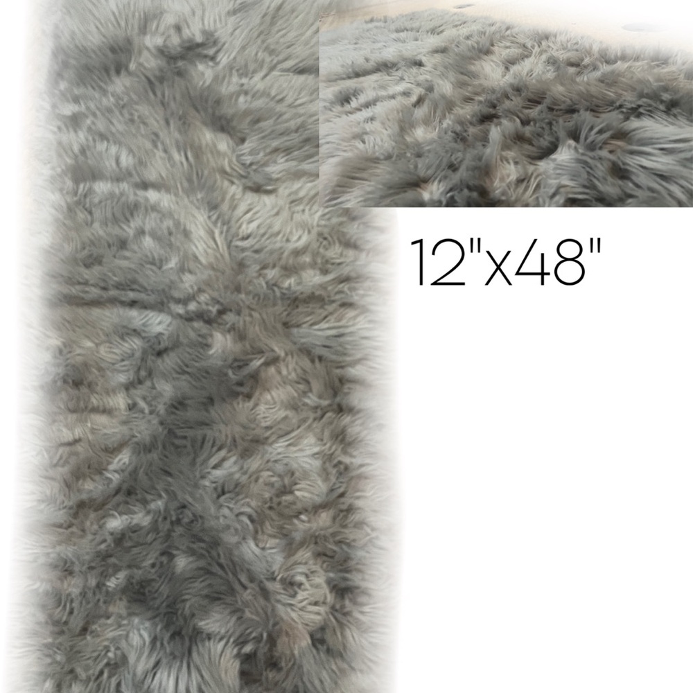 Gray Faux Fur Rug